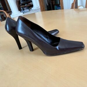 Gucci Tom Ford Era Chocolate Brown Square-Toe Heels